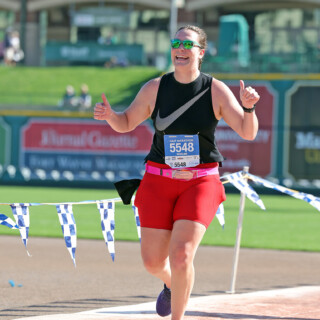 Half Marathon Runner at Finish Line